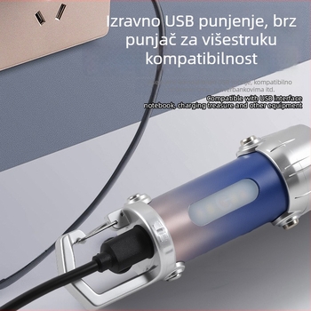 Višestruka LED svjetiljka za ključeve – prenosno hitno svjetlo, punjiva baterija 400 mAh, 100–240 lm, vodootporna