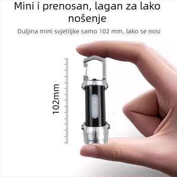 Višestruka LED svjetiljka za ključeve – prenosno hitno svjetlo, punjiva baterija 400 mAh, 100–240 lm, vodootporna