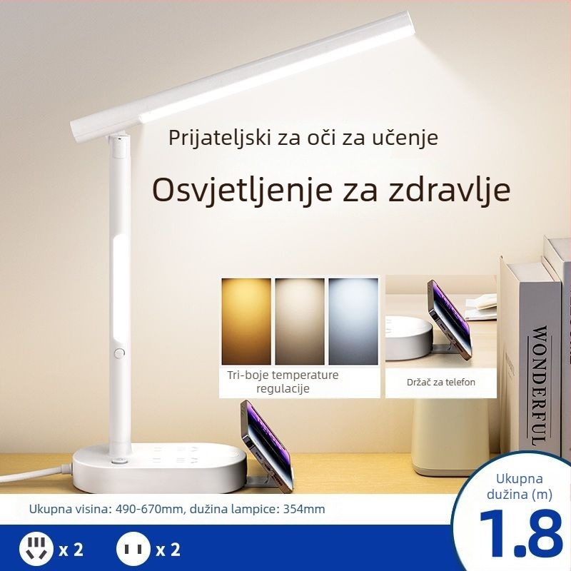 Mijia stolna lampa za učenje sa zaštitom vida, USB lampica za studentski dom, nordijski stil, pametno upravljanje, gumbasti prekidač