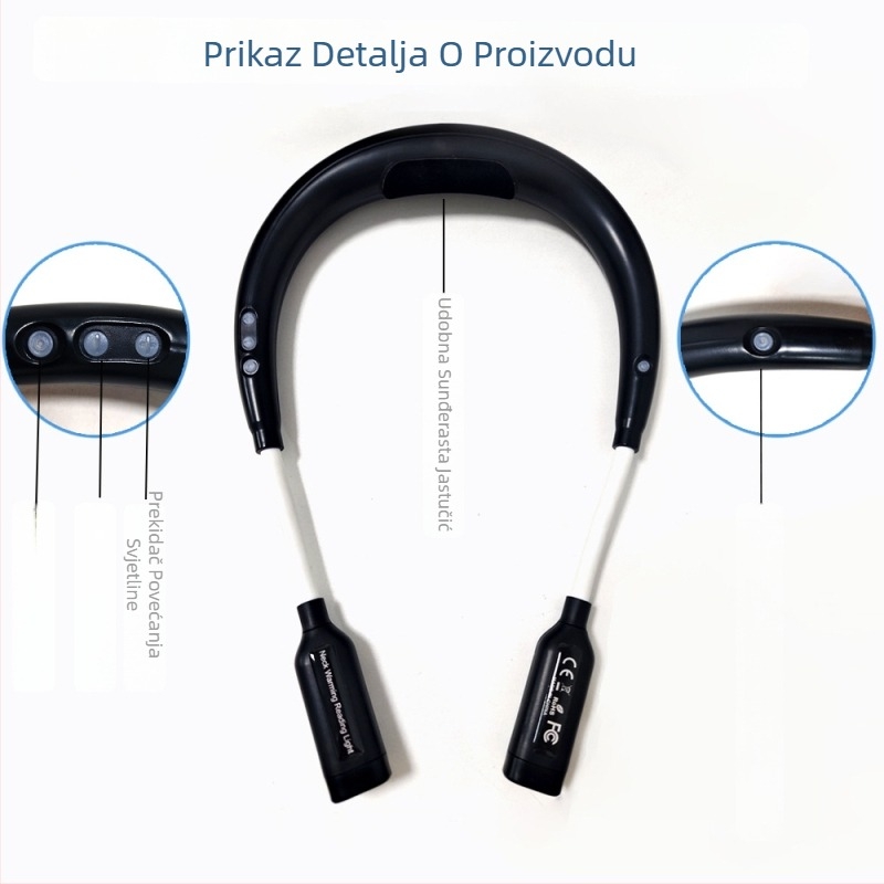 LED lampica za vrat za čitanje s zaštitom očiju, trobojno osvjetljenje, ugrađena baterija