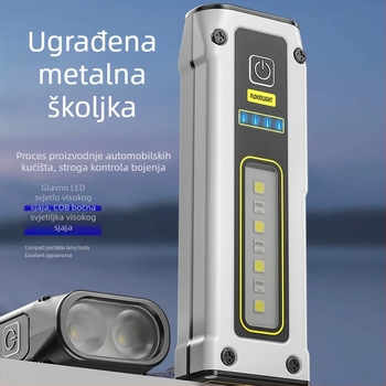 Mali LED svjetiljka s magnetskim radnim svjetlom — 5W, 1000mAh, 240–350 lm, vodootporna