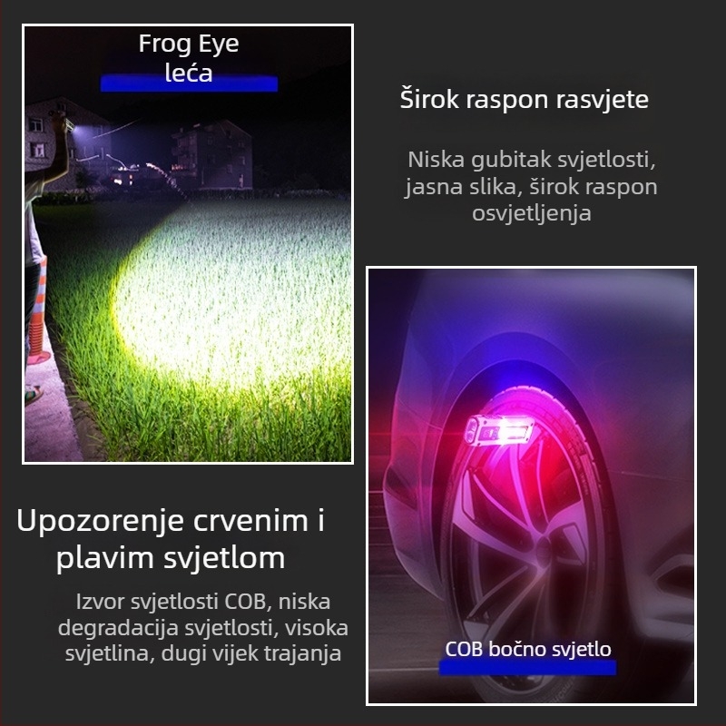 Mali LED svjetiljka s magnetskim radnim svjetlom — 5W, 1000mAh, 240–350 lm, vodootporna