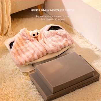 Mačje gnijezdo Moon velvet, poluzatvorena postelja, uklonjiva i periva