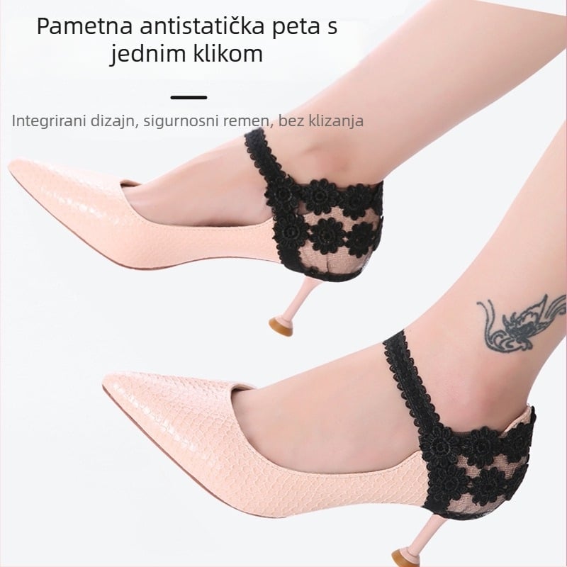 Protupada pete za visoke cipele – prilagodljiva šnura od poliestera, model ST-020, brenda Shengtong, pogodna za kožne cipele, sprječava ispadanje pete