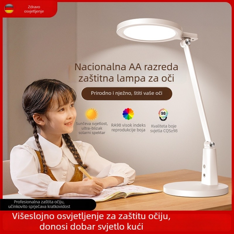 Studentska stolna lampa, potpuno spektralna, CRI ≥95, način studentskog doma, dodirni prekidač, USB napajanje 12W, noćna svjetlost