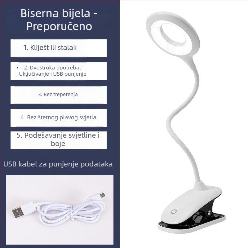 LED stolna lampa za zaštitu vida, s punjivom baterijom, dodirnim upravljanjem, noćnim svjetlom i lampom za učenje