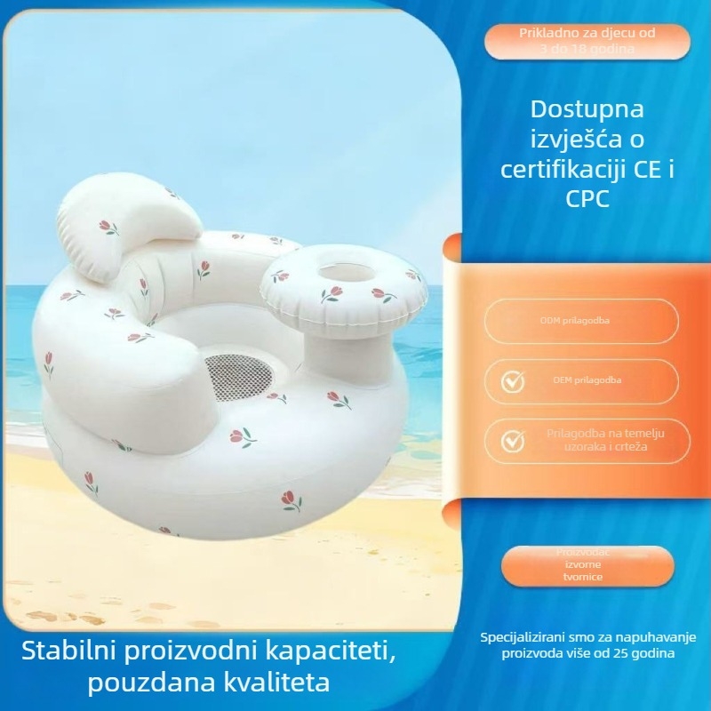 Dječja nafukljiva sklopiva stolica za hranjenje, sprječavanje prevrnuća, PVC materijal, brend Happy child (PVC · Brend: Happy child · Kućna upotreba · Nafukljivo · Sklopivo)