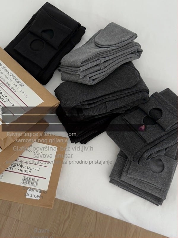 Sve-u-jednom pamučne leggings s flis podstavom, samozagrijavanje, anti-piling, jesensko-zimsko, jednobojne, visoka elastičnost (70–80% pamuka, <30% regenerirane celuloze)