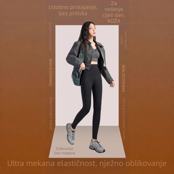 Termalne tajice od najlona i spandexa, visoki pojas, duljina do gležnja, uski kroj, zadržavaju toplinu