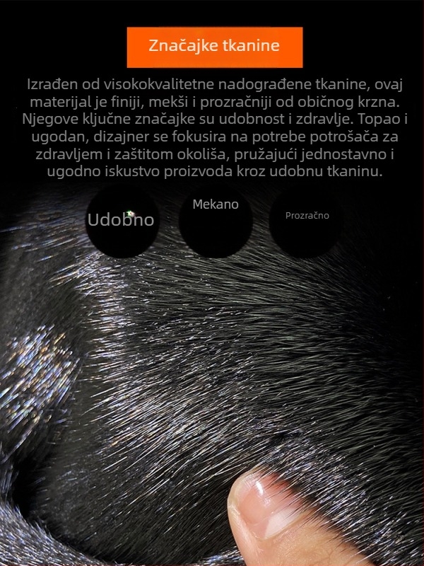 Jakna od umjetnog krzna s kapuljom, zatvaračem, slobodan kroj, bočne džepove