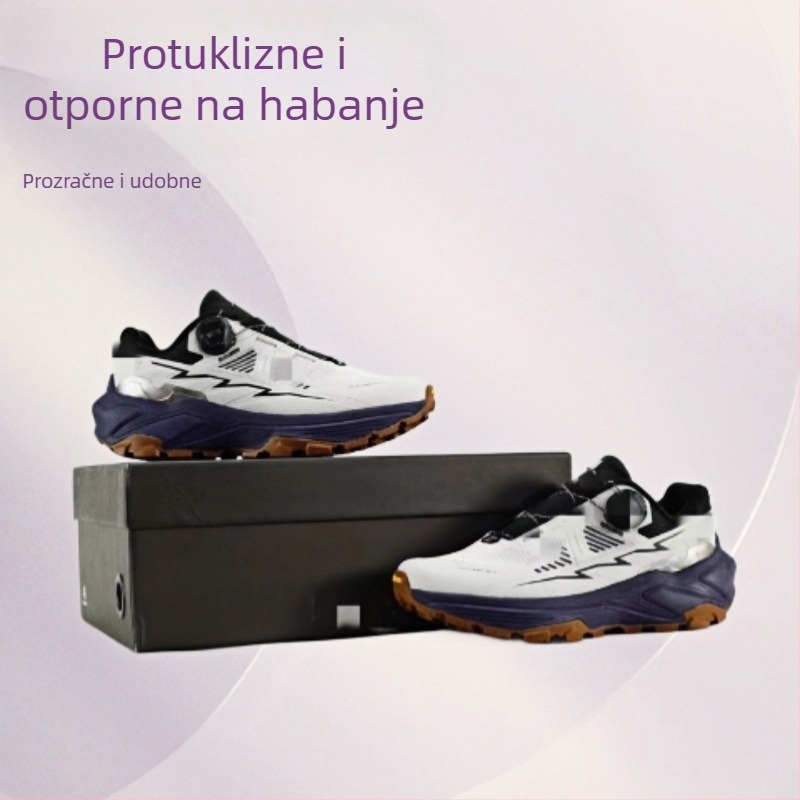 Planinarske tenisice – (prozračni mrežasti unutarnji dio, EVA gornji dio, PU srednji đon, protuklizni gumeni vanjski đon, prednje vezivanje)