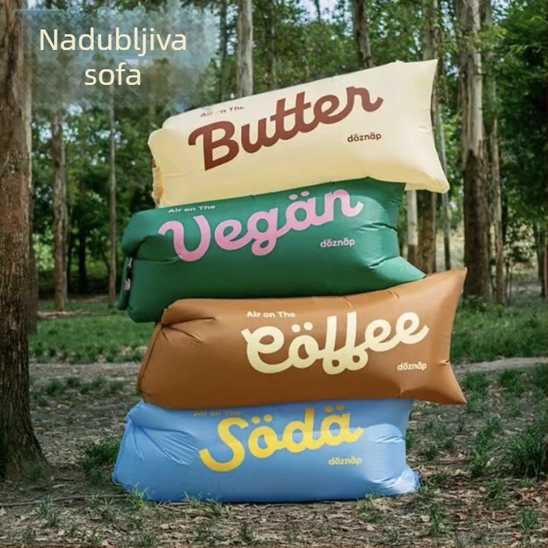 Naduvani vanjski kauč za kampiranje — prijenosni jednodijelni zračni kauč s Oxford platnom, težina 0,8 kg, nosivost 500 kg