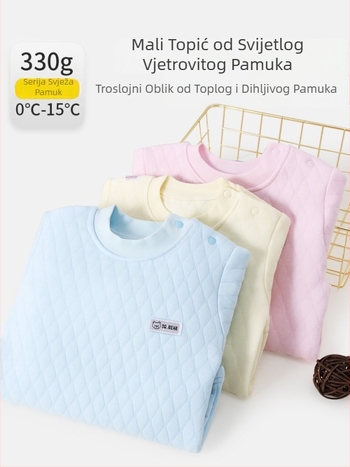 Dječja termo majica s tri sloja — 100% pamuk, mekani materijal, unisex, zima