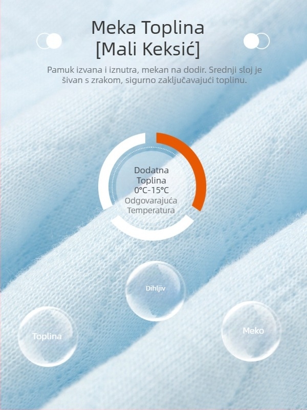 Dječja termo majica s tri sloja — 100% pamuk, mekani materijal, unisex, zima