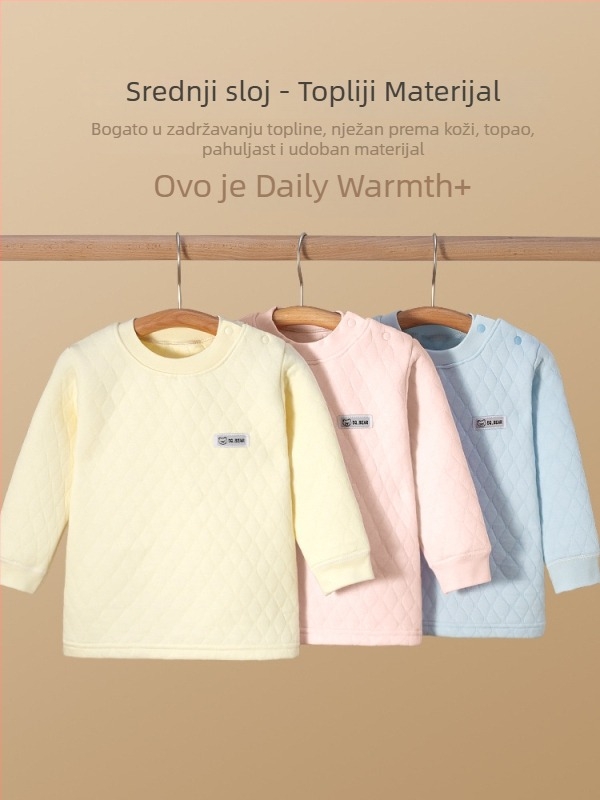 Dječja termo majica s tri sloja — 100% pamuk, mekani materijal, unisex, zima