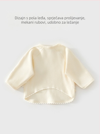 Nova beba pamukana majica s okruglim izrezom, unisex, 100% pamuk, mekan završetak, proljeće 2025