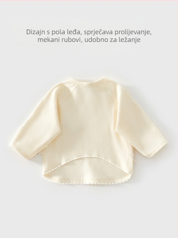 Nova beba pamukana majica s okruglim izrezom, unisex, 100% pamuk, mekan završetak, proljeće 2025