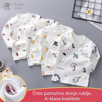 Dječji pamukasti top s dugim rukavima za jesen - unisex termalni osnovni komad odjeće