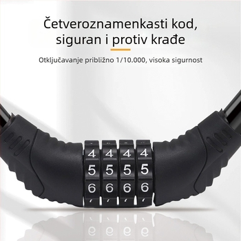 Katanac za bicikl s čeličnim kabelom, protiv krađe, model 65 leather ring lock, težina 150 g, pogodan za bicikl, motocikl i električno vozilo