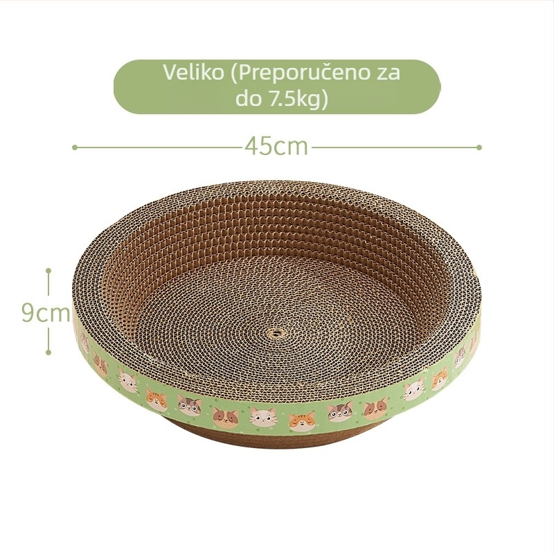 PTS Posuda za grebanje mačaka s integriranim gnijezdom — valoviti papir, okrugli/ovalni oblik