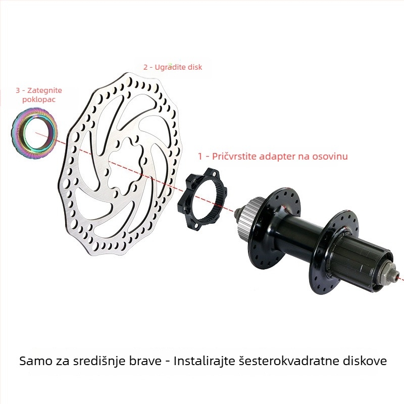 Dodatak za bicikl - mi.xim DS03A disk instalacijski konverzijski adapter za planinske i cestovne bicikle, unisex