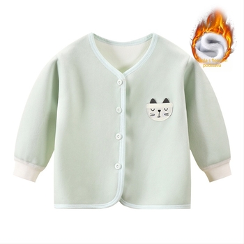 Dječji dvostrano baršunasti kardigan za jesen/zimu, bez kapuljače, Doraemon marka, mekani poliester, za bebe i djecu 1–3 godine.
