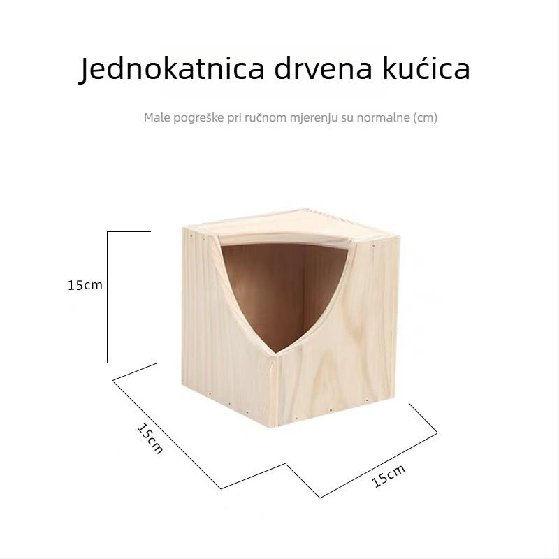 Drvena kućica za hamster (marka: wanye pet; materijal: drvo; prikladno za hamster; godišnja doba: četiri)