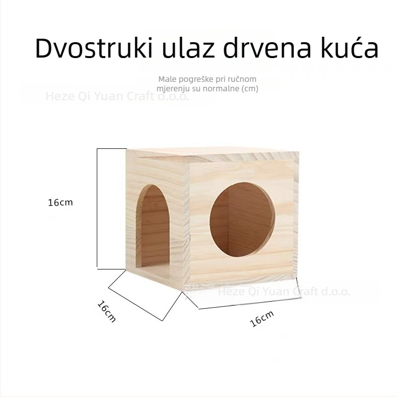 Drvena kućica za hamster (marka: wanye pet; materijal: drvo; prikladno za hamster; godišnja doba: četiri)