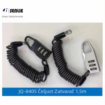 Mini kabelska brava s lozinkom za kacige i bicikle – Model 8303-Q, Materijal: cinkov spoj PVC, Pogodna za kacige i bicikle
