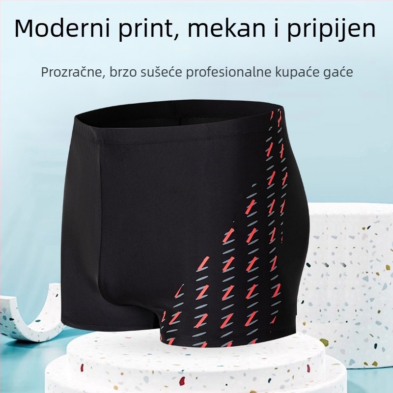 Muške kupaće šorceve s otiskom, brzo sušeće, poliester 90–95% sadržaj, podstava poliester 95%, težina 350 g