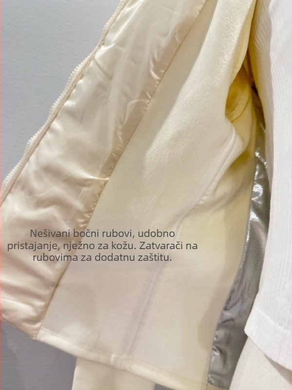 Jakna s puhom od patke, uski kroj, stojeći ovratnik, sadržaj puh 90–95%