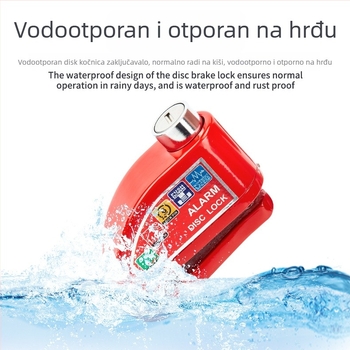 Alarmni disk-zavrtna kljuc za motocikl s torbom za pohranu – prijenosno, metalno tijelo, vodootporno, otporno na koroziju, protuklizno