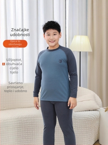 Dječji termalni set donjeg rublja za jesen-zimu, za dječake, brušeni poliester 91,6%, debeli materijal