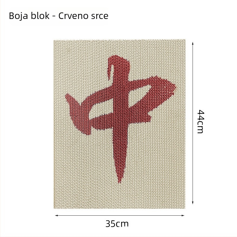 Meow Ji Zidna mačja ploča za grebanje za mačiće, od valovitog papira, otporna površina za grebanje, pakiranje 1 kom