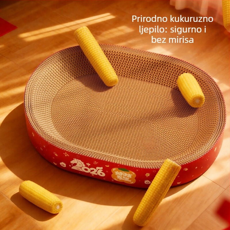 Mačja špilja i pločica za grebanje u jednome – otporna na habanje, bez vlakana, četiri godišnja doba, materijal: valoviti papir