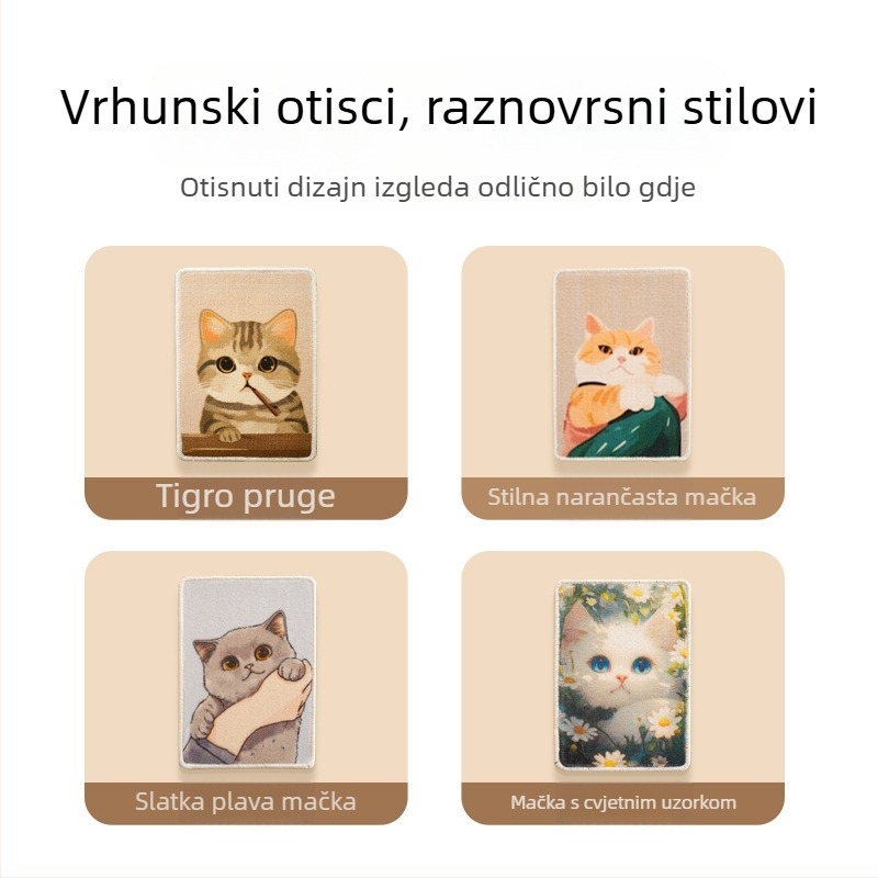 Ploča za grebanje mačaka, vertikalno postavljena uz zid – otporna, štiti kauč, igračka za naoštrivanje šapa