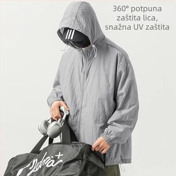 Kapucjaški tanki kaput za tinejdžere, smjesa poliesterskih vlakana, slobodan kroj, ziper.