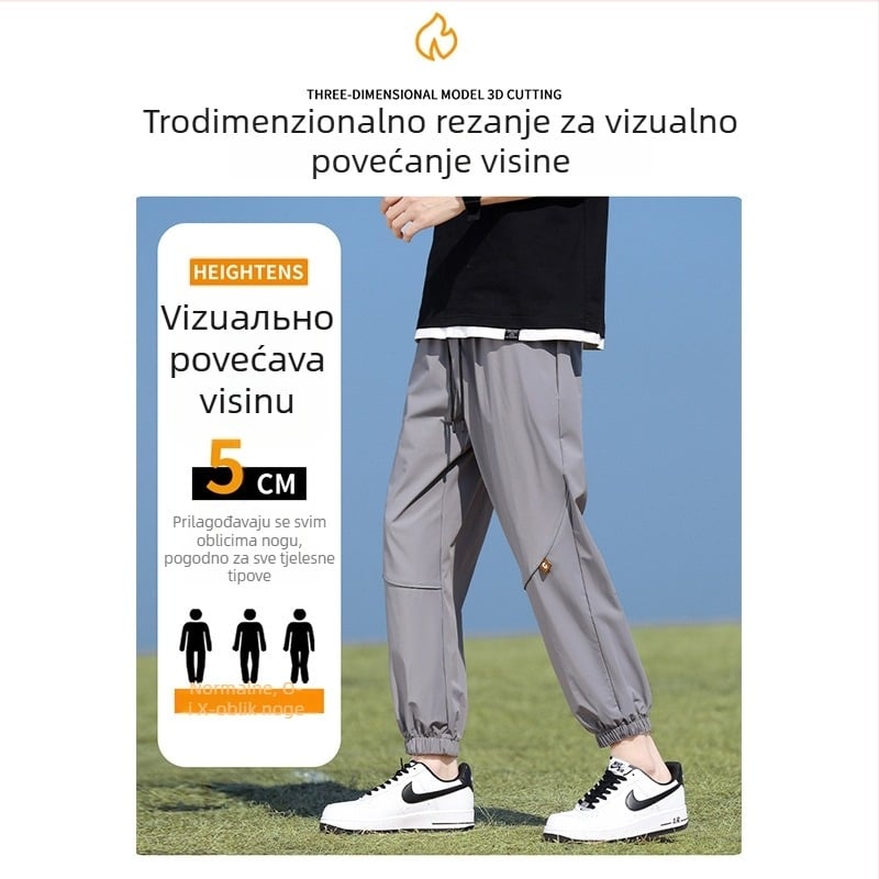 Muške Ice Silk casual hlače za ljeto – opušteni kroj, brzo sušenje, 90% najlona