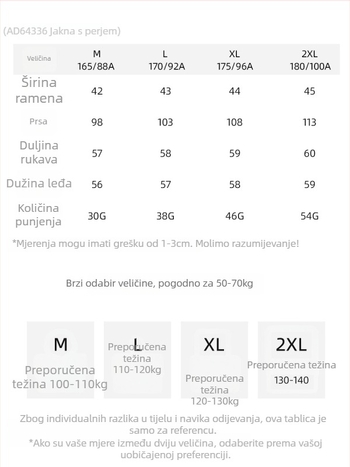 Ženska puffer vest s struknim prilagodom – punilo: bijelo kačje perje; udio perja 80–85%; materijal: poliester; V-izrez
