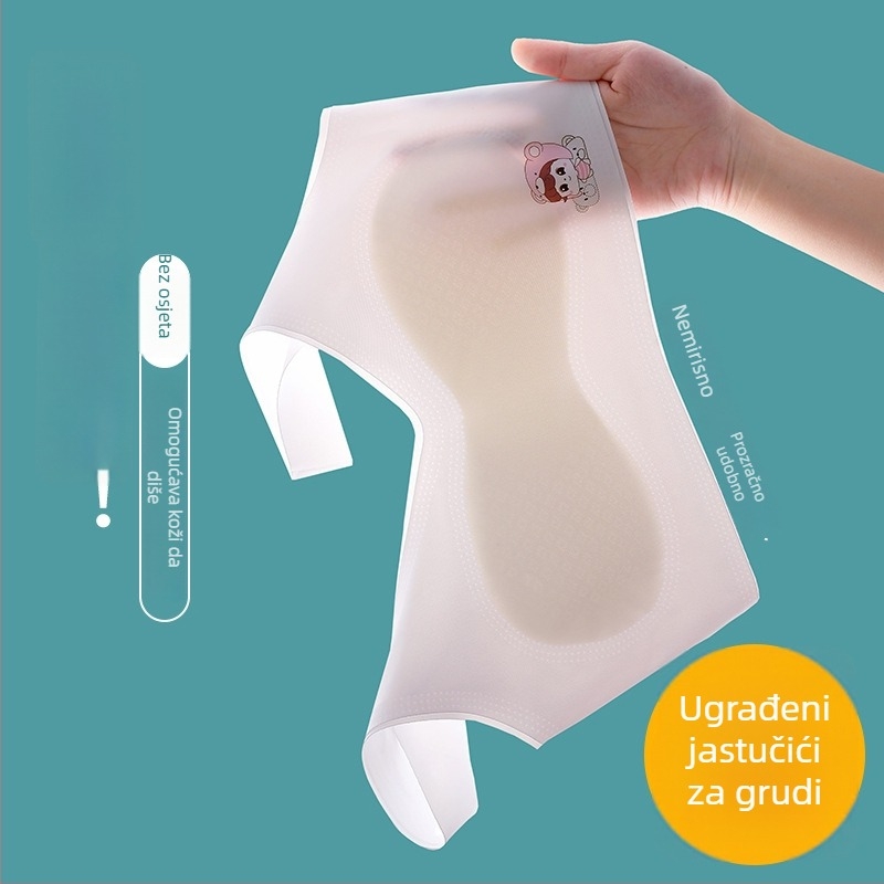 Djevojački bezremenski grudnjak s punim košaricama, tanke oblikovane košarice od pjene, Ice Silk materijal, glavni Nylon materijal, prozračan i udoban