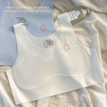 Bezšivni trening grudnjak za djevojčice 7–14 godina, leden svilena tkanina, prozračan, najlon 90–95%