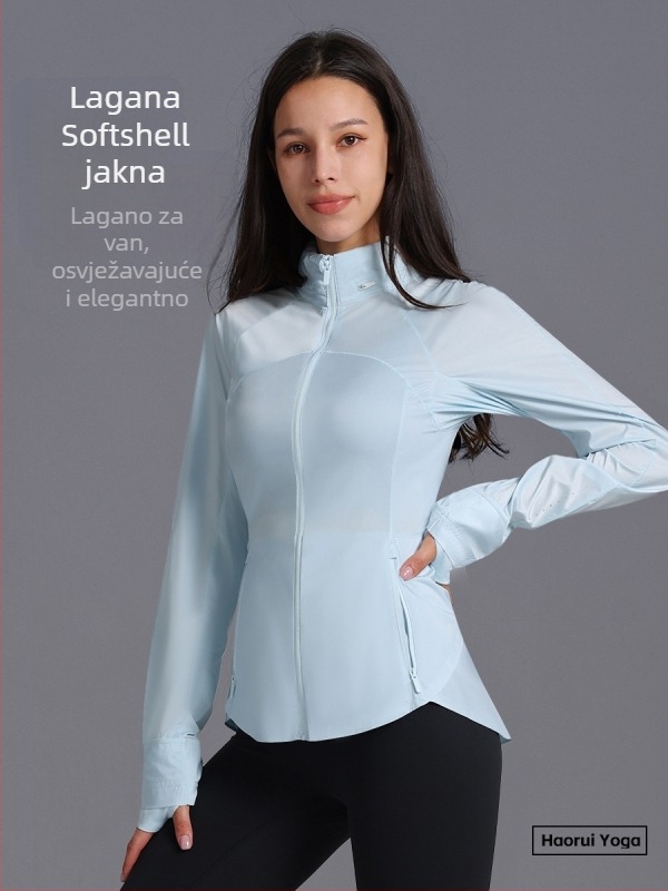 Ženska lagana vanjska jakna s kapuljom, poliester, UPF50+ UV zaštita, slim fit