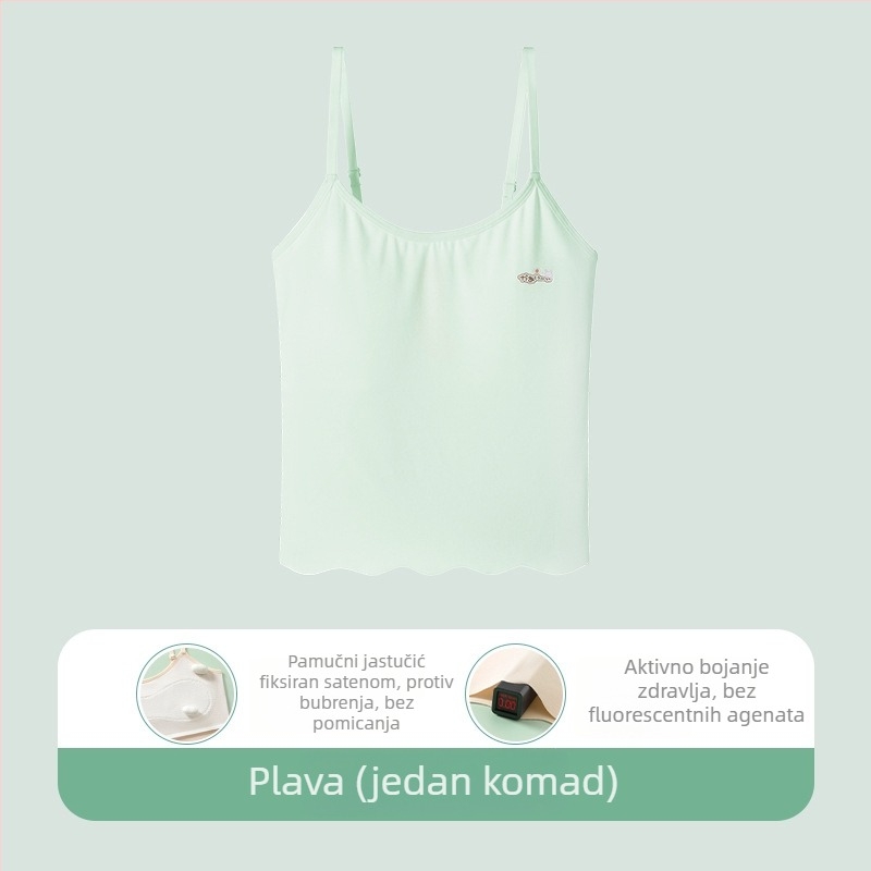 Djevojački grudnjak – prvi stupanj; materijal: regenerirana celuloza; puna šalica s tankom oblikovanom šalicom; stil: naramenice fiksirane dvostruke; prozračan, brzo suši, antibakterijski