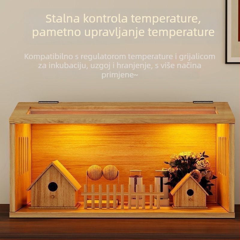 Drvena kutija za uzgoj hamstera s inkubatorom