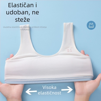Modalni grudnjak za tinejdžerice, bezšivan, s punom košarom, fiksne dvostruke naramenice, prozračan komfor