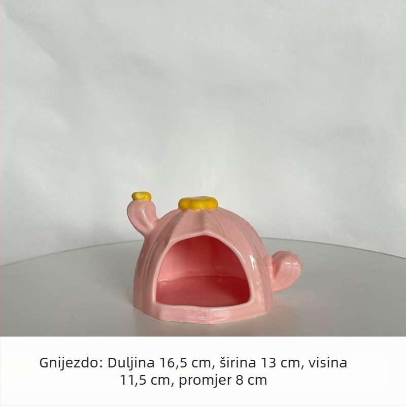 Keramičko gnijezdo za hamstera s dizajnom kaktusa – sve sezone, Šifra proizvoda: Cactus Ceramic Nest, Materijal: keramika