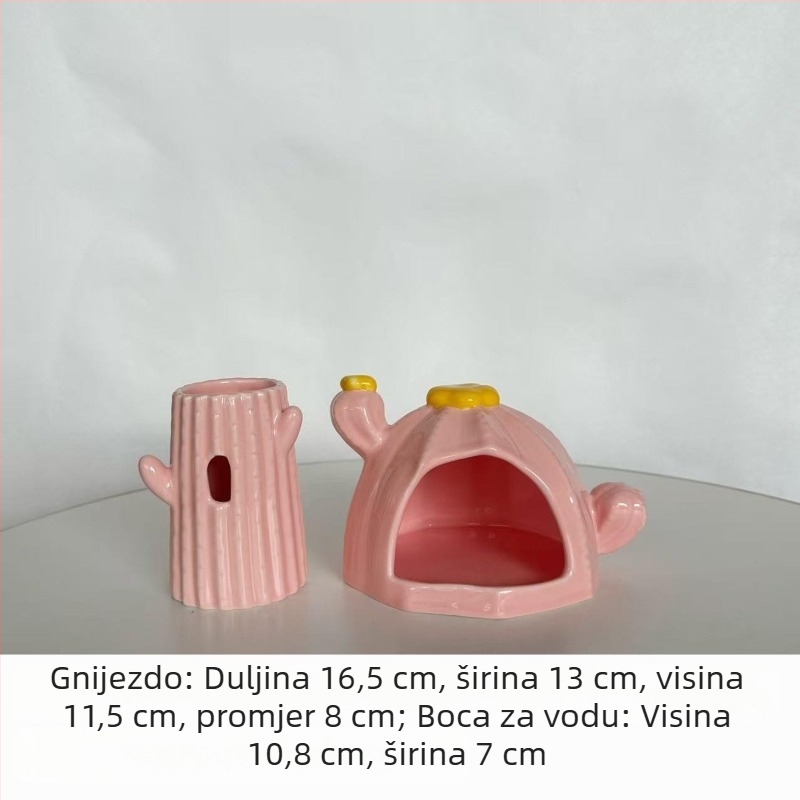 Keramičko gnijezdo za hamstera s dizajnom kaktusa – sve sezone, Šifra proizvoda: Cactus Ceramic Nest, Materijal: keramika