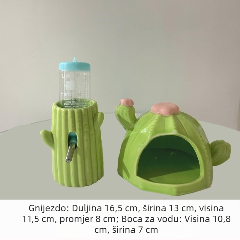 Keramičko gnijezdo za hamstera s dizajnom kaktusa – sve sezone, Šifra proizvoda: Cactus Ceramic Nest, Materijal: keramika