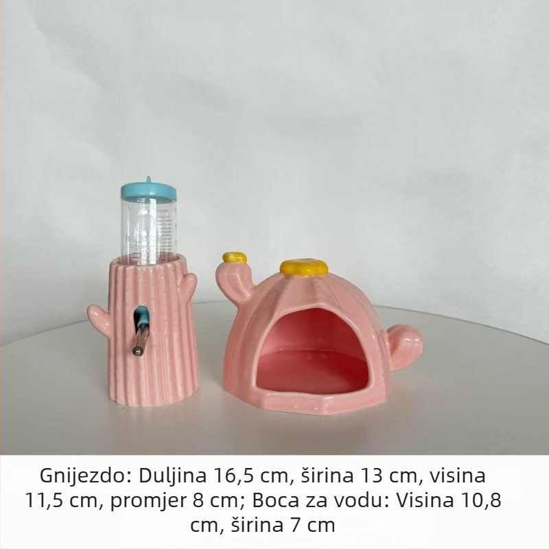 Keramičko gnijezdo za hamstera s dizajnom kaktusa – sve sezone, Šifra proizvoda: Cactus Ceramic Nest, Materijal: keramika