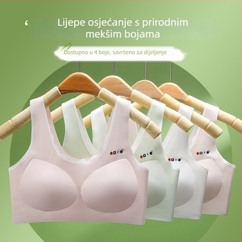 Sutien za djevojčice tinejdžerice, Ice Silk tkanina, bez žice, 3/4 košarica, fiksne dvostruke naramenice, oblikovanje leđa